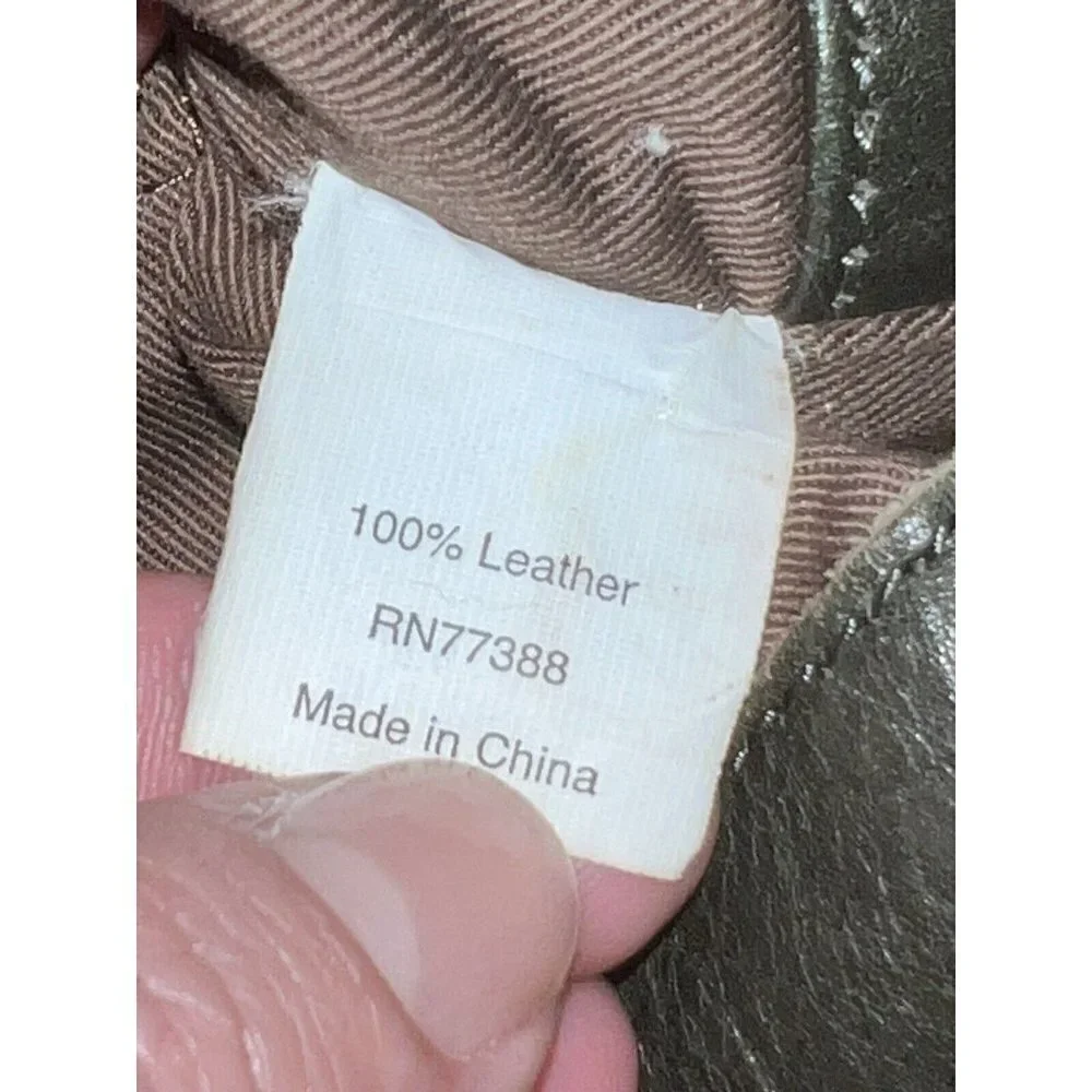 J. CREW Leather Jericho Large Olive Soft Leather Boho Tote Bag Purse Top Handle